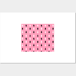 Pink Chess Pattern Posters and Art